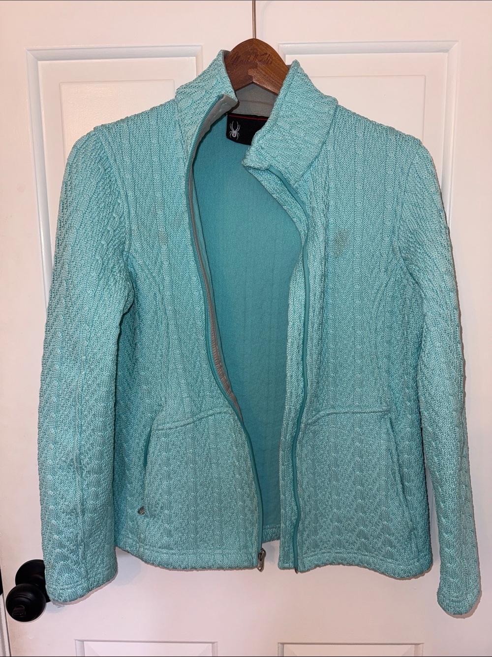 Spyder Light Aqua Quilted Jacket sz M